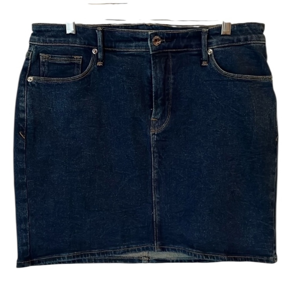 Good American size 14 dark blue denim mini skirt NWOT